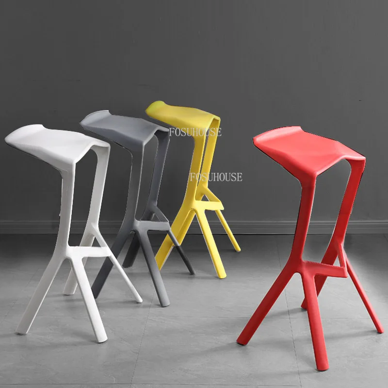 

Современный пластиковый барный стул, минималистичные барные стулья, высокий стул, одиночный барный стул, стулья для стола, уличный Штабелируемый стул для кухни
