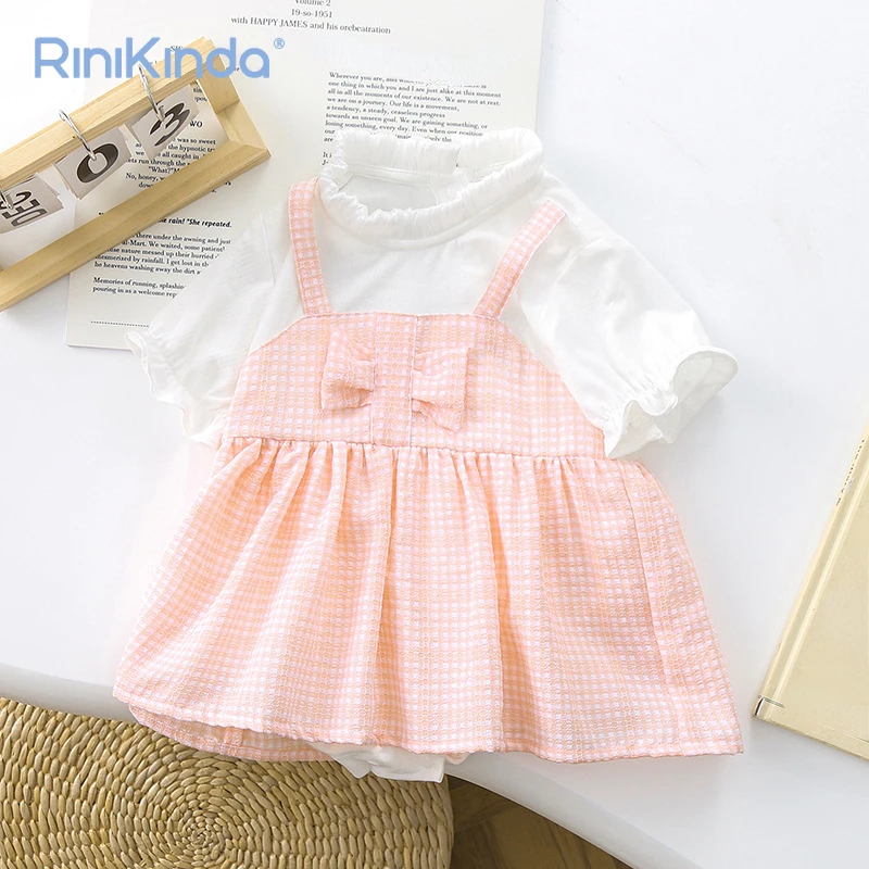 

Sweet Newborn Infant Baby Girls Romper Summer Short Sleeve Plaid Girls Rompers for Kids Newborn Baby Jumpsuit 2023
