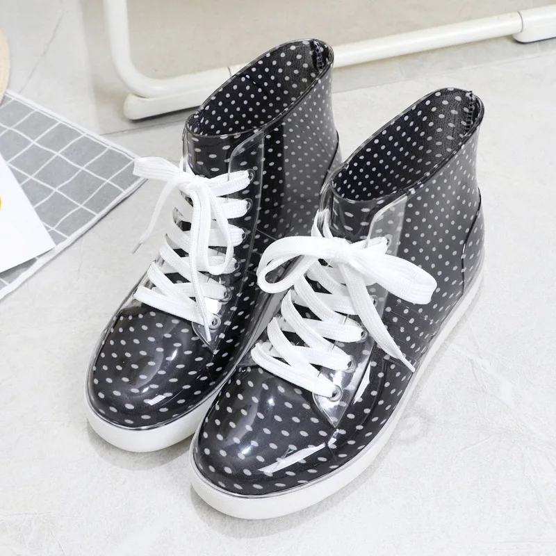 Женские ботильоны на шнуровке спереди из ПВХ |