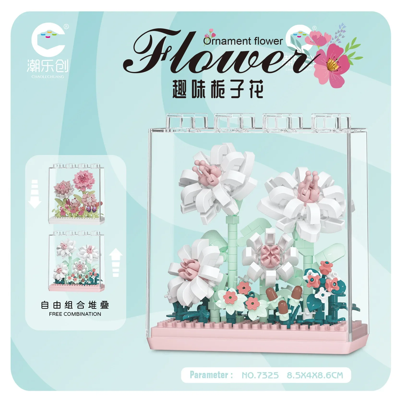 Цветок Микро Строительные Блоки Подсолнух Гардения Камелия Гвоздика Собранная 3D