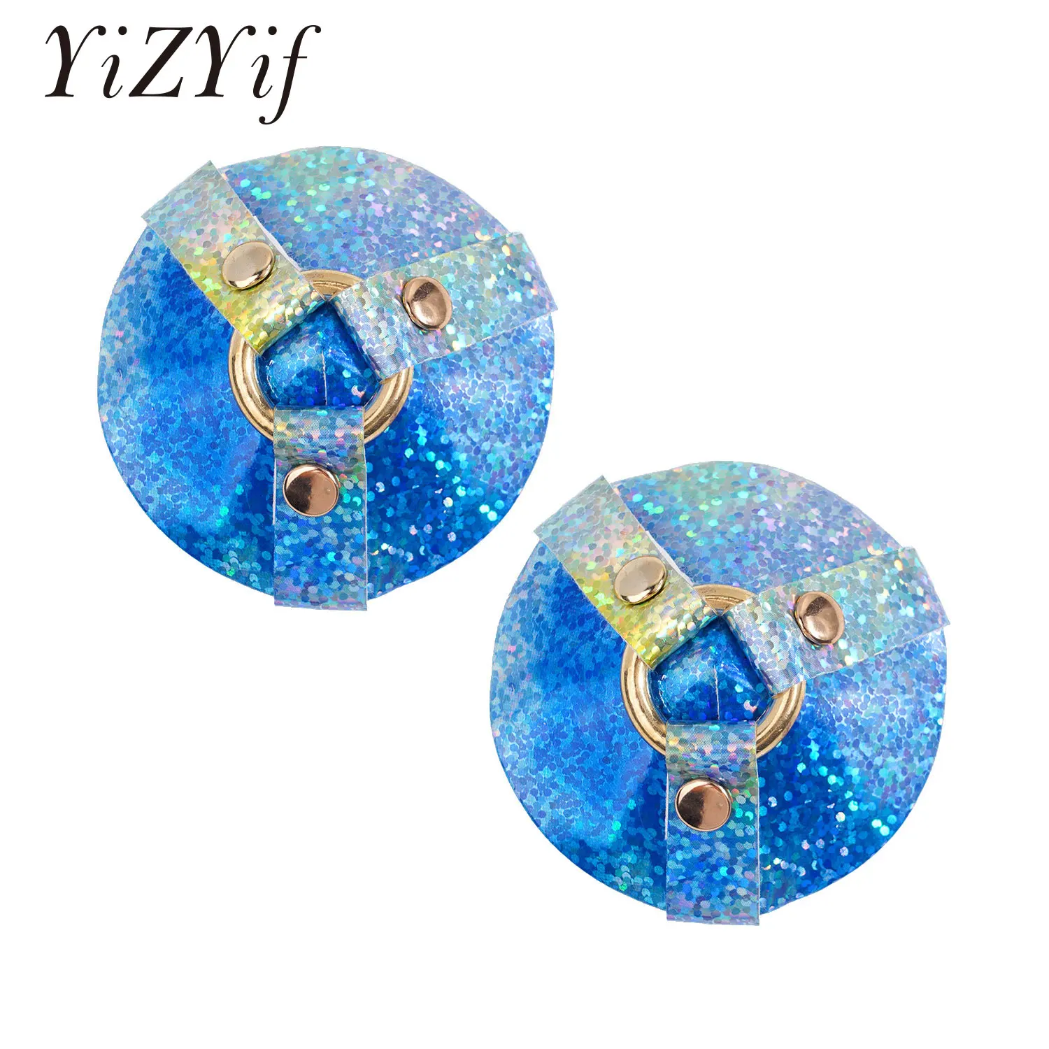 

Женские накладки на соски из искусственной кожи с блестками и заклепками