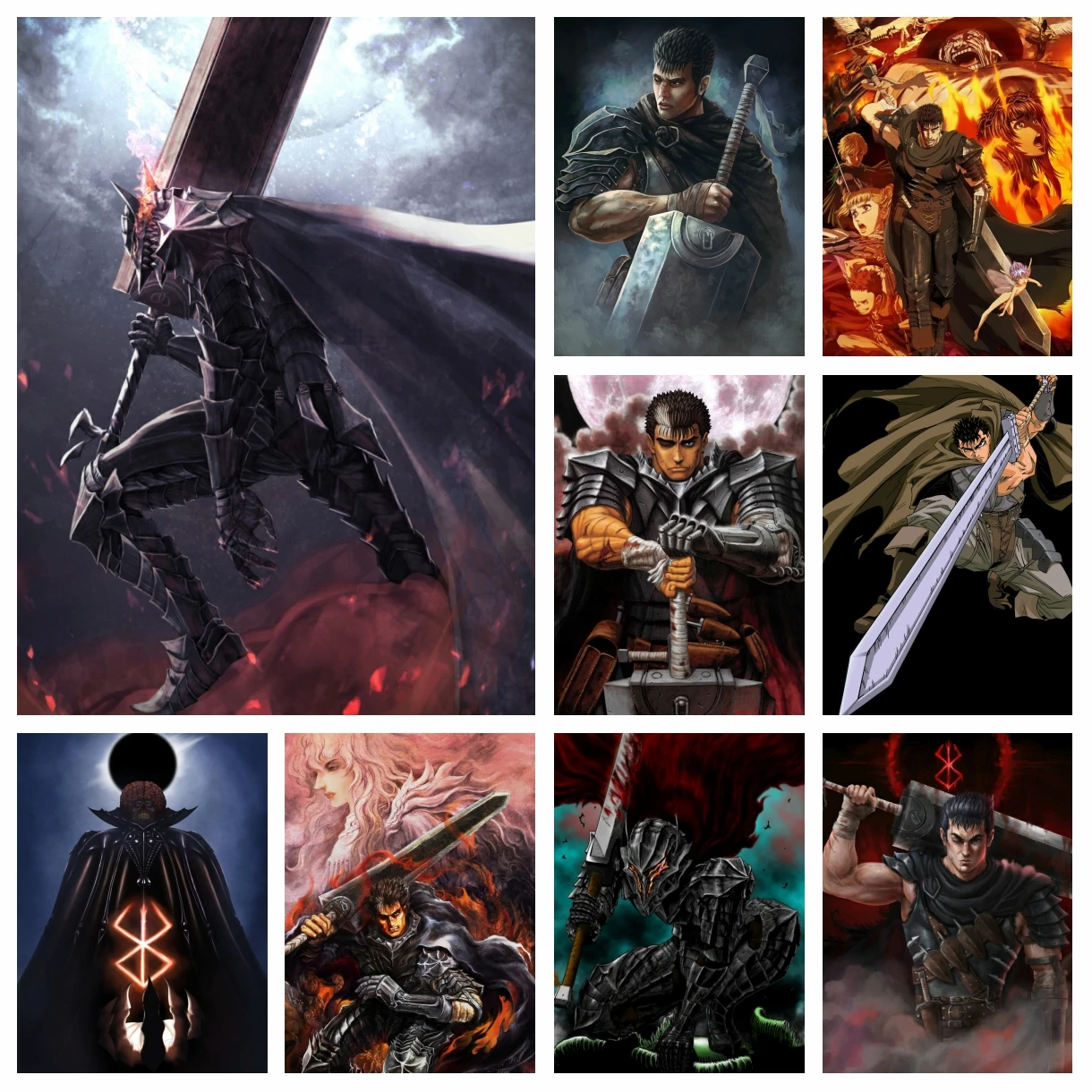 

Anime Berserk Diamond Rhinestones Painting Japanese Cartoon Wall Art Cross Stitch Kit Embroidery Picture Mosaic Craft Home Decor