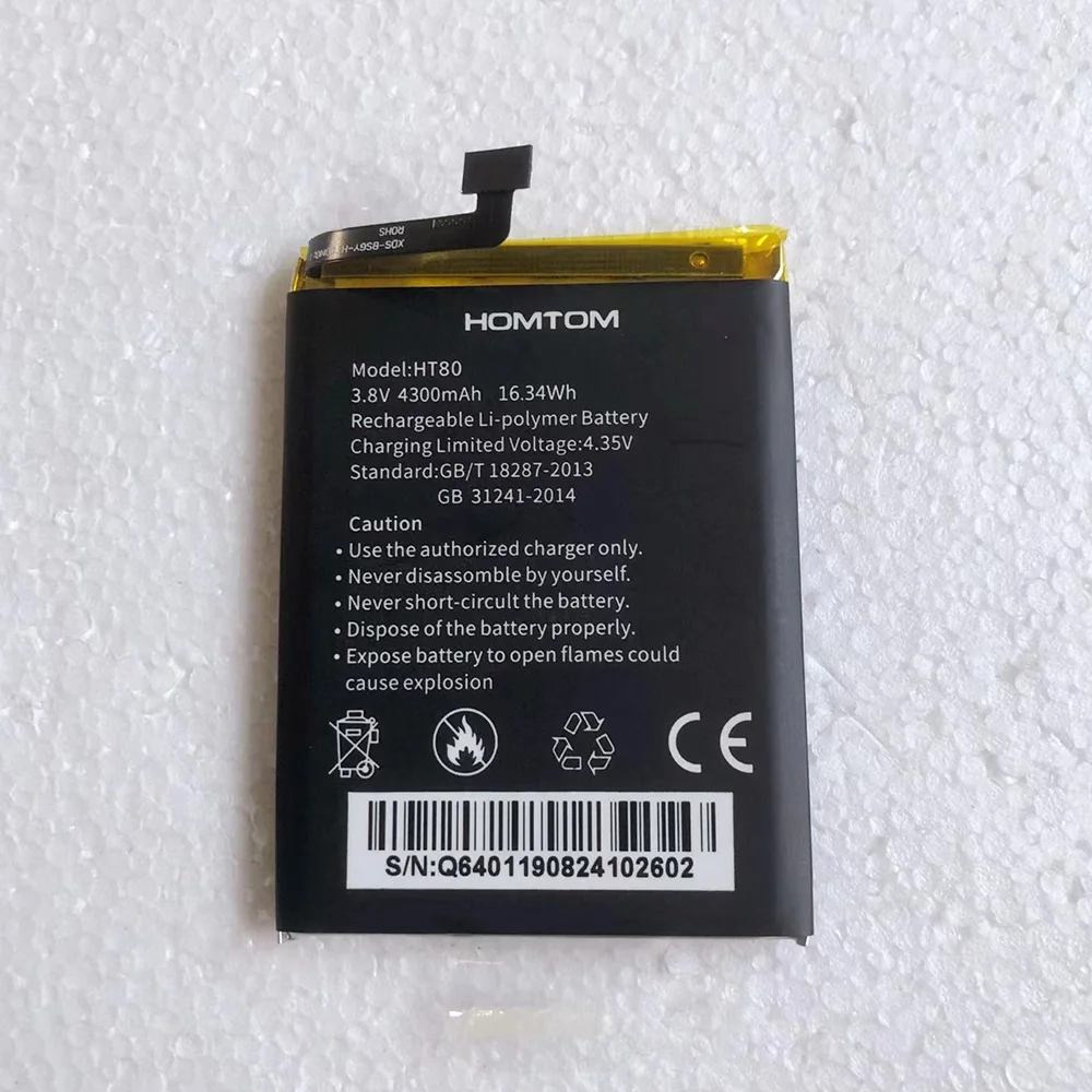 

Original Replacement HT80 Battery for HOMTOM HT 80 battery 3.8V 4300mAh 16.34Wh Batteria with Free Tools+ Tracking Number