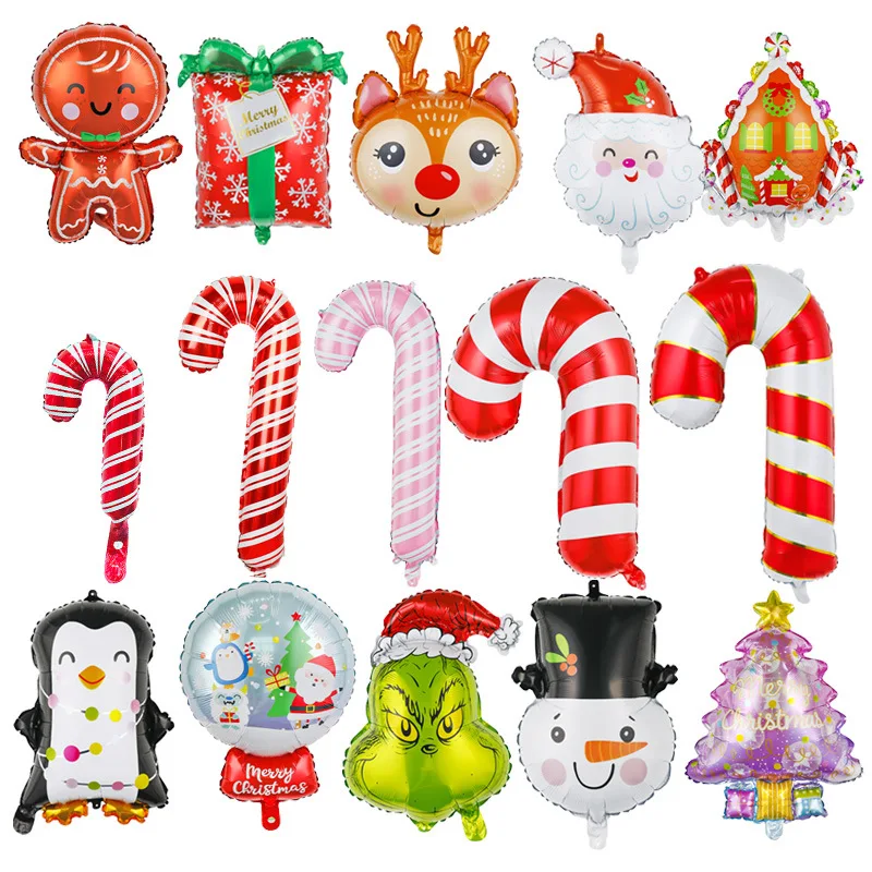 

1Pcs Christmas Decoration Balloons Santa Claus Snowman Gingerbread Man Inflatable Toys Festival Foil Balloons For Home Party