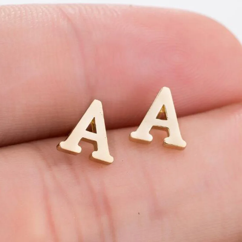 

New Gold Letter Earring, Tiny Custom Initial, Personalised Name Stud