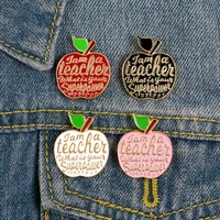 teachers day gift four color apple teacher brooch enamel pins metal brooches for women badge pines metalicos brooch accessories