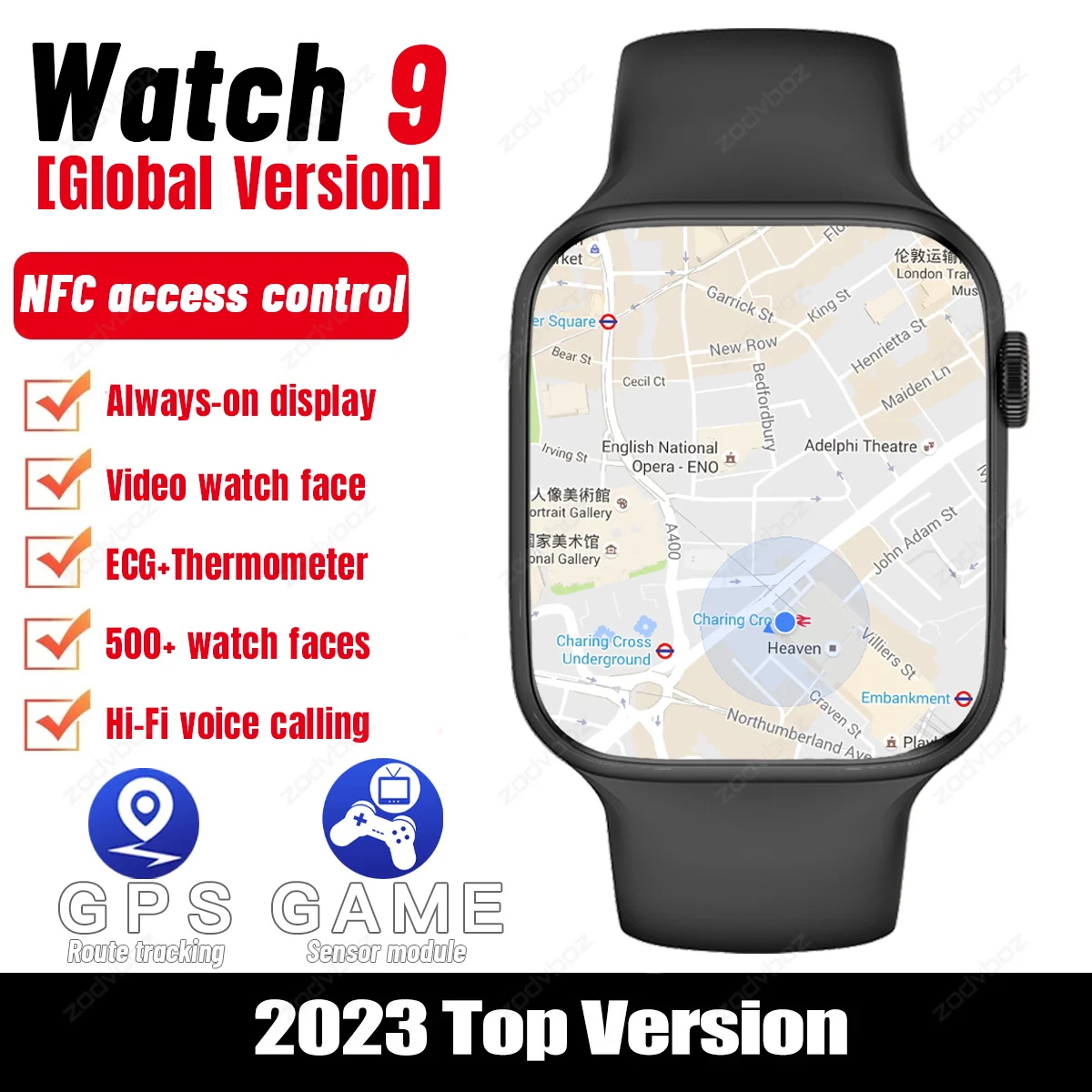 

2023 GPS Smart Watch Men Always-on Display Sport Watches Women Custom Dial Voice Calling Waterproof Smartwatch For Apple Watch 9