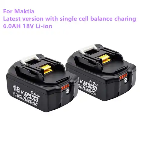 100% Оригинальный Makita 18 в 6000 мАч перезаряжаемый аккумулятор для электроинструментов со светодиодом Li-Ion Замена LXT BL1860B BL1860 BL1850 BL 1830