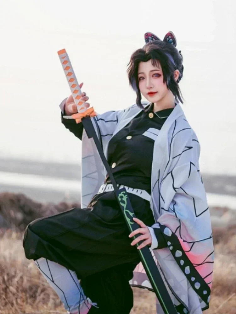 Kochou Shinobu Косплей Kostuum аниме Pruik Haori Униформа Vrouwen детский Хэллоуин Одежда