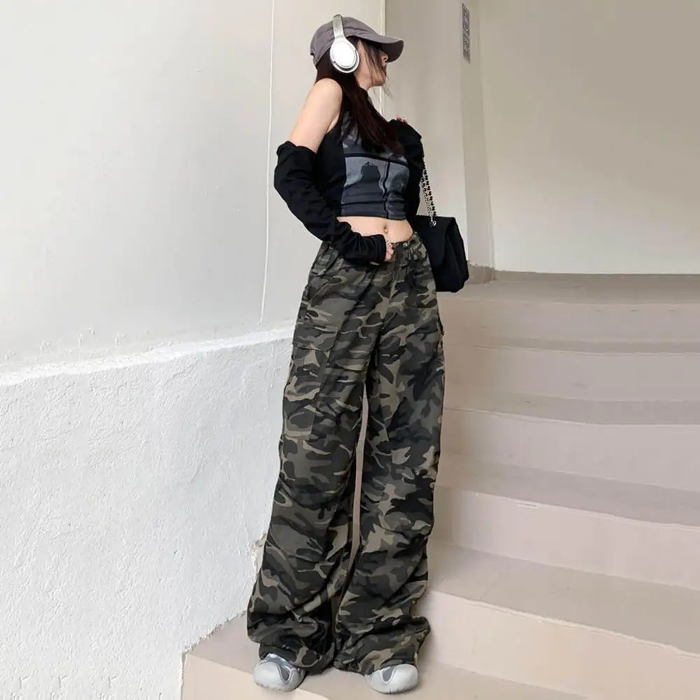 Спортивные брюки универсальные женские камуфляжные брюки-карго с эластичной