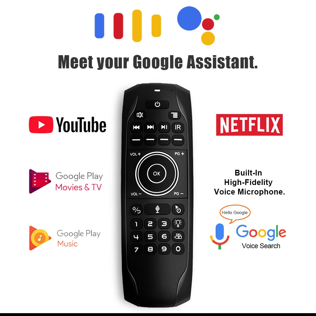 

G7R Pro Voice 2.4Ghz Backlit Wireless Remote Control Air Mouse Ir Learning Lithium Battery for Android Smart Tv Box