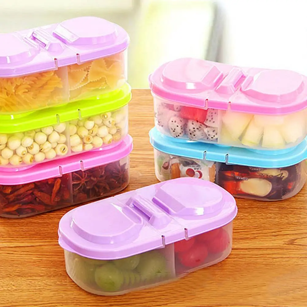 

Moisture Proof Portable Daul Grid Fresh-keeping Box Food Container for Home