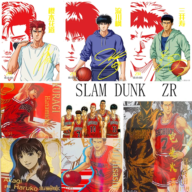 

SLAM DUNK card holder Kaede Rukawa Sakuragi Hanamichi Haruko Akagi anime figure bronzing game collection card kids toys Gift