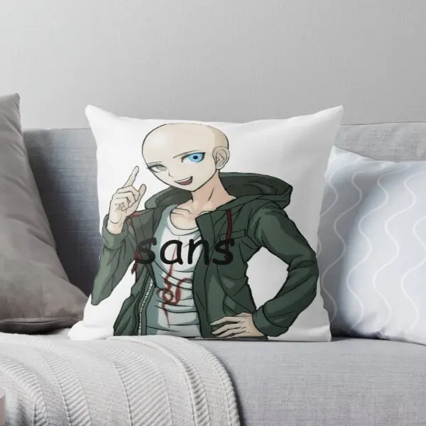 

Komaeda Sans Printing Throw Pillow Cover Waist Square Decorative Case Car Bed Fashion Comfort Sofa Office Pillows not include