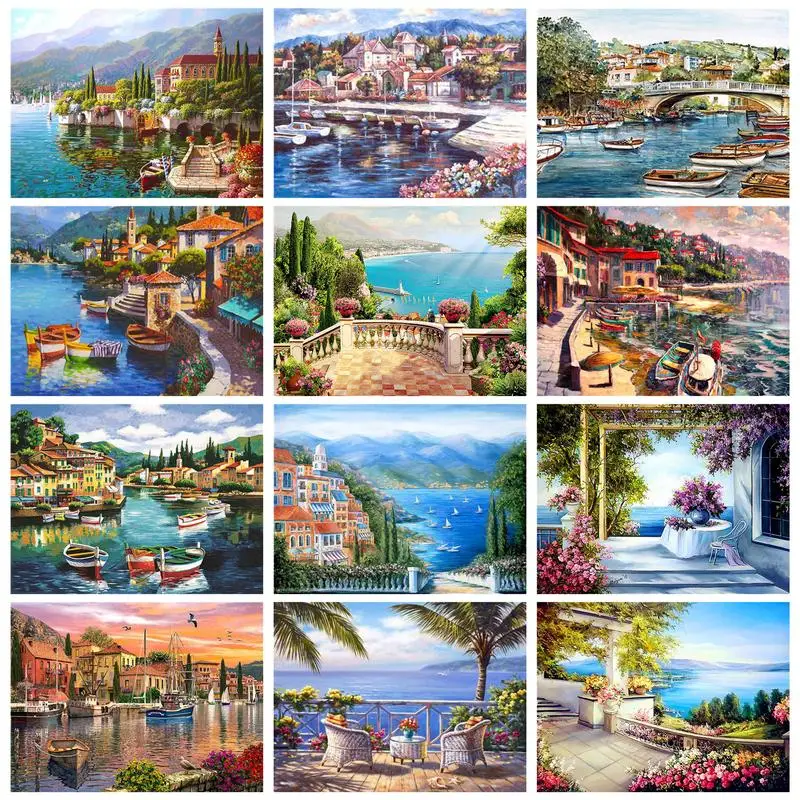 

GATYZTORY 40x50cm Painting By Numbers For Handiwork Canvas Painting Scenery Paintings Living Room Decoration