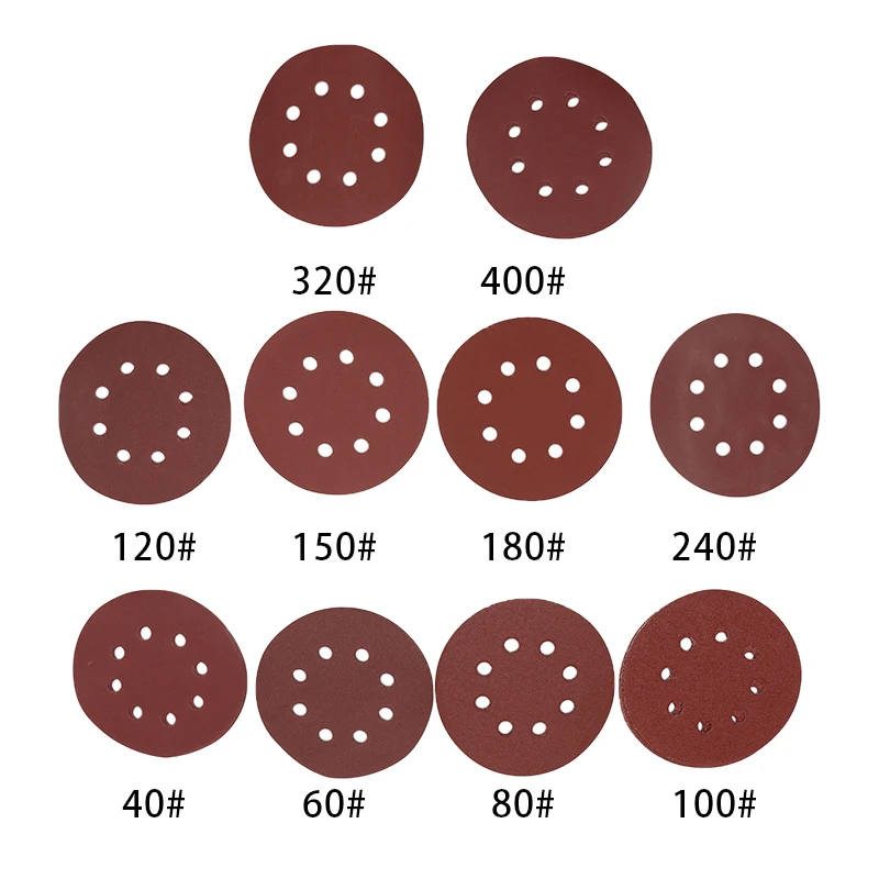 

10pcs 5 Inch 125mm Round Sandpaper Sand Sheets Grit 60-3000 Hook and Loop Sanding Disc Polish Abrasive Tools