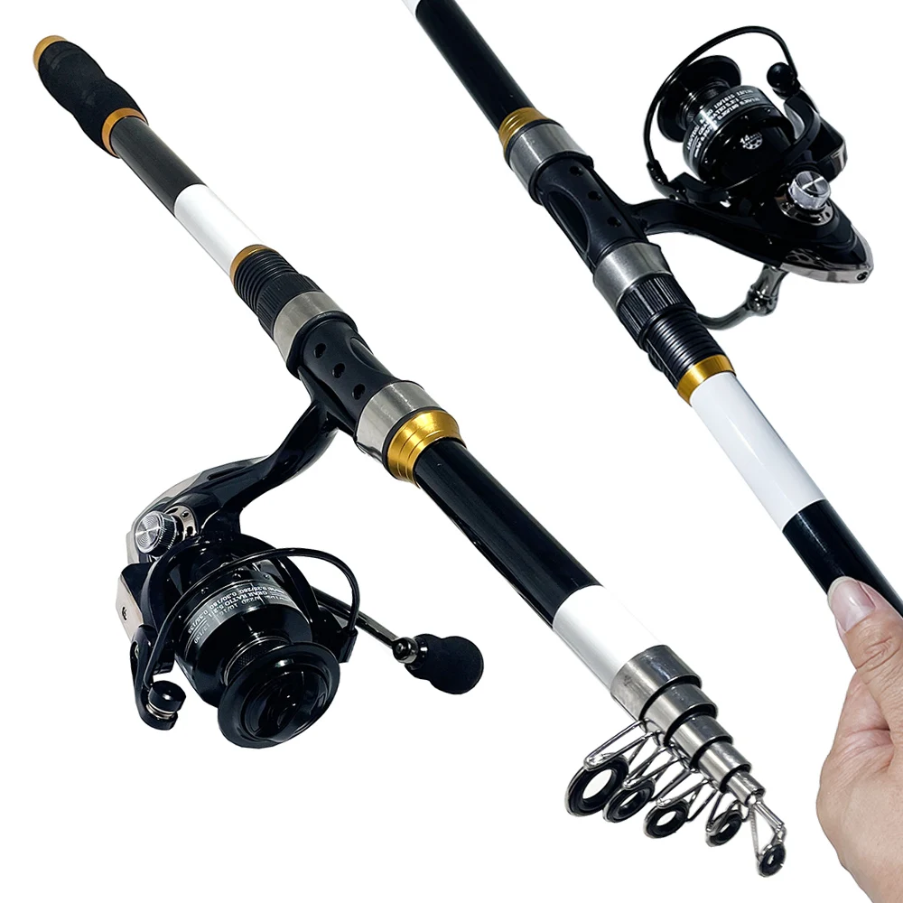 

GHOTDA 2.1-3.6m Portable Telescopic Fishing Rod and 5.2:1 Gear Ratio Fishing Reel Fishing Tackle Combo
