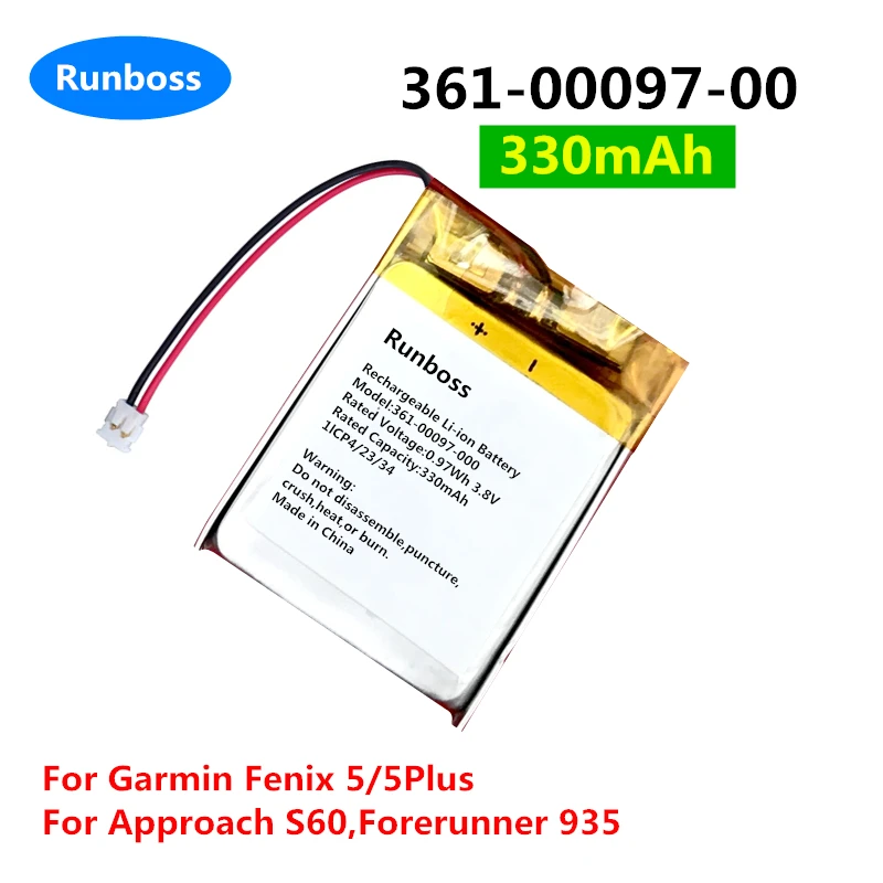 Аккумулятор для смарт-часов 3 7 в 330 мАч 361-00097-00 Garmin Fenix 5 6 Plus 5F touchs60 Forerunner 935 945