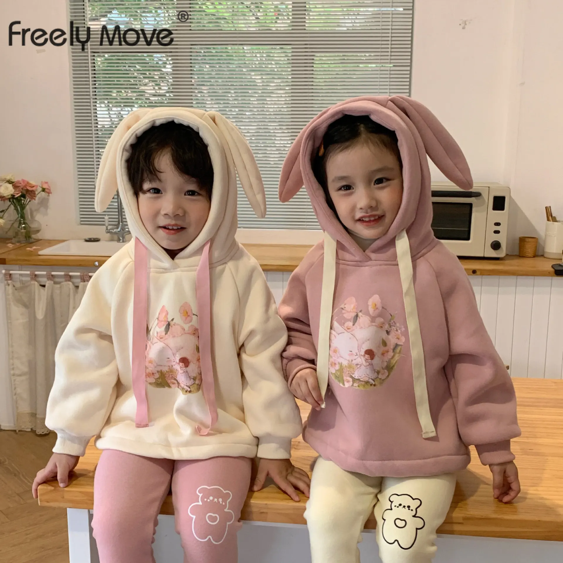 

Freely Move Cute Baby Girls Hoodies Kids Autumn Fleece Sweater Boys Clothes Infant Children Clothing Winter Thicken Sweatshirt