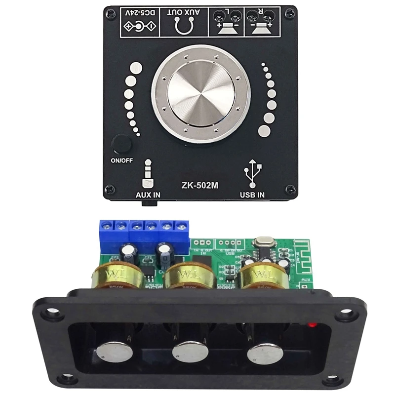 

ABGZ-ZK-502M HIFI 2.0 Digital Power Amplifier Module 50Wx2 With Bluetooth Amplifier Power Audio Board 20Wx2