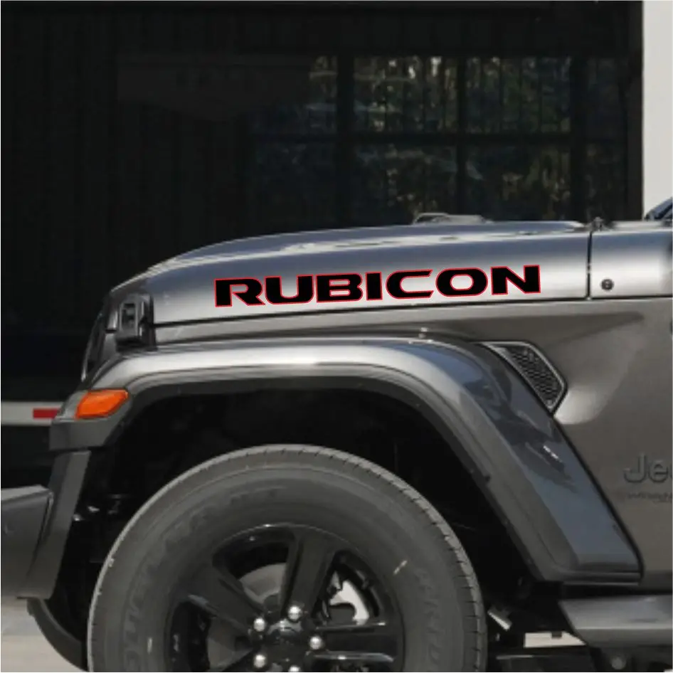 

2 шт. наклейка на боковую крышку двигателя Rubicon Unlimited светоотражающая виниловая наклейка для Jeep Wrangler JK JL TJ YJ CJ JLU Gladiator JT