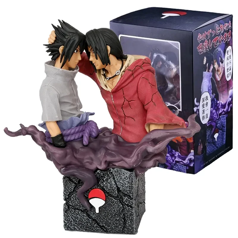 

17cm Naruto Anime Figure Uchiha Sasuke Itachi Action Figures Brother Reconciliation GK Figurine PVC Collectible Model Doll Toys