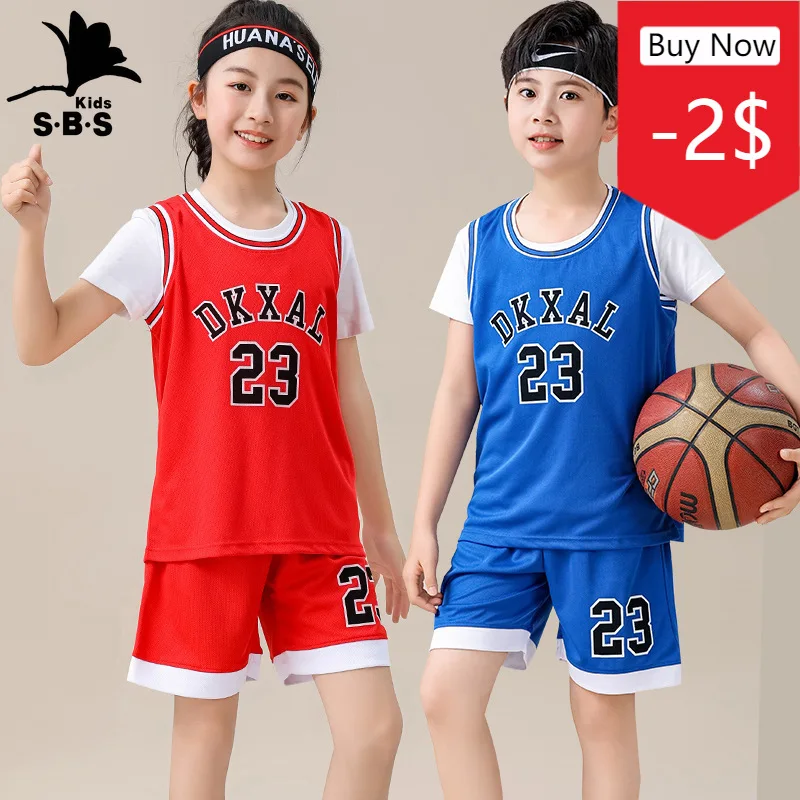 

Summer basketball suit 2-piece suit for boys and girls quick-drying children vest set