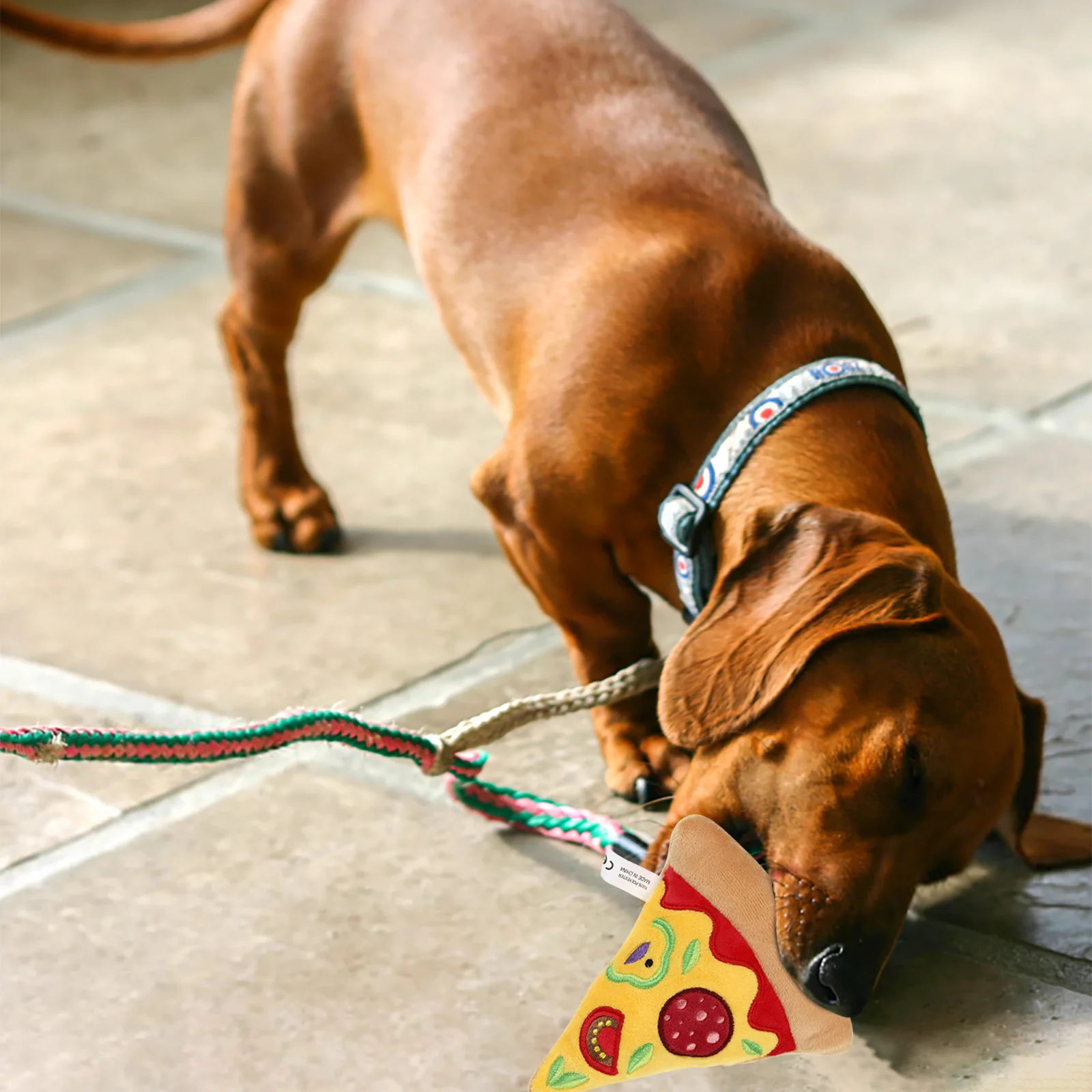 

Toy Dog Toys Puppy Pet Pizza Plush Funny Squeaky Teething Chew Soft Slice Activity Molar Cotton Aggressive Dogs Tearing Stuffed
