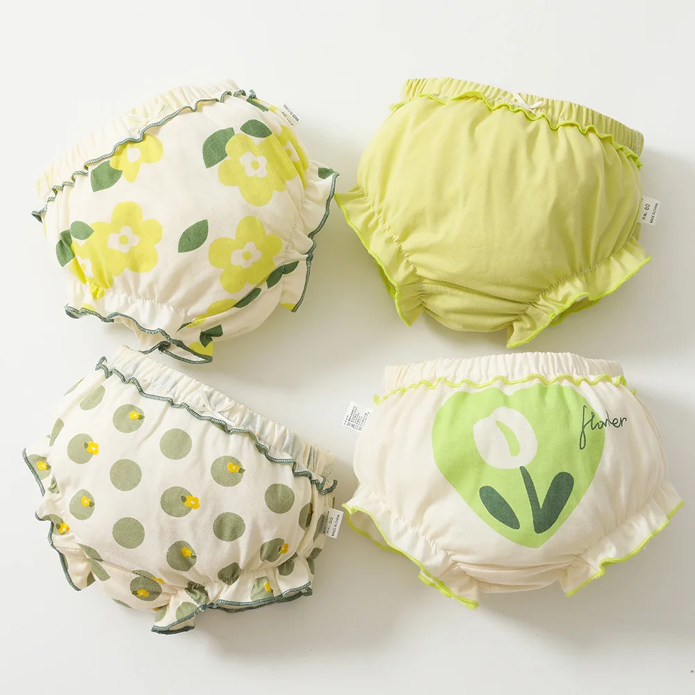 

4 шт./партия, Детские хлопковые трусы с рисунком