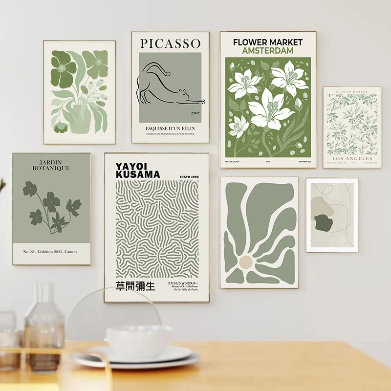 Абстрактный плакат &quotШалфейный Зеленый Матисс&quot
