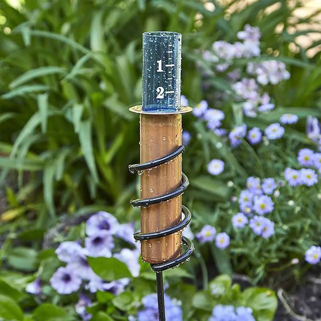 

Copper Rain Gauge With Stake Floating Copper Rain Gauge High Accuracy Tube For Lawn Garden Outdoors Garden Accessories