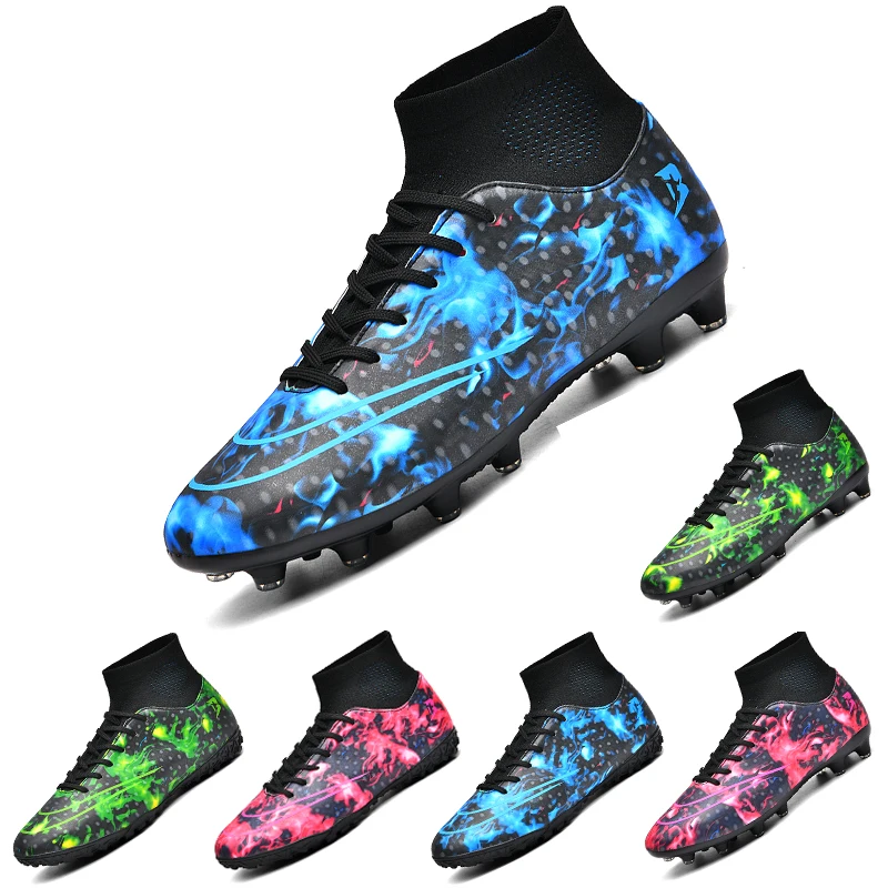 

35-45# Fashionable Men's AG/TF Soccer Shoes Outdoor Sneakers Professional Training Artificial Turf High Ankle Soccer Boots