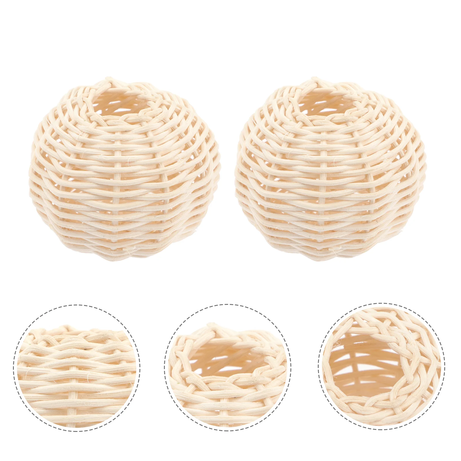 

2Pcs Rattan Lampshade Delicate Light Cover Rattan Lamp Shade Decorative Lamp Shade