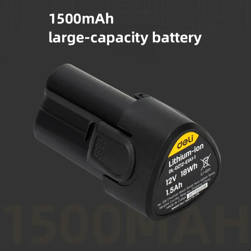 Deli 12V электродрель 22 нм Ударная беспроводная дрель Фотоотвертка Инструмент