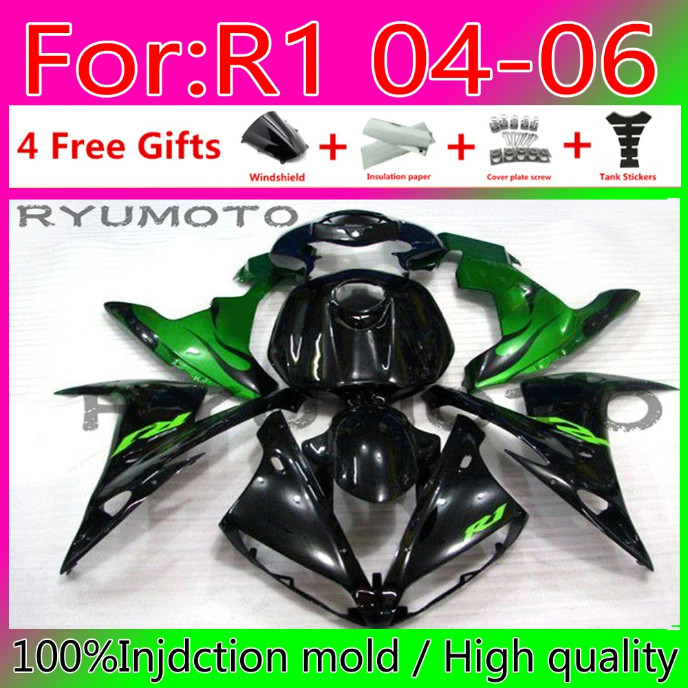 

New ABS Injection Mold Motorcycle Fairings Kit Fit for YAMAHA YZF-R1 2004 2005 2006 R1 04 05 06 bodywork fairing green