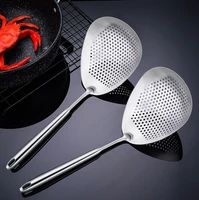 stainless steel kitchen cooking tools large colander for noodles dumplings long handled oil spill spoon deep fried draining