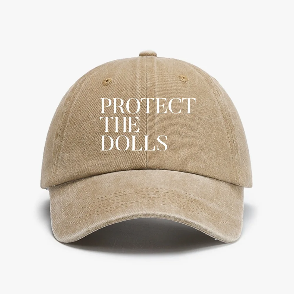 Фото Бейсболки с принтом Protect The Dolls, модные кепки в стиле ретро, повседневные ковбойские шляпы, модные летние пляжные женские кепки от солнца №4