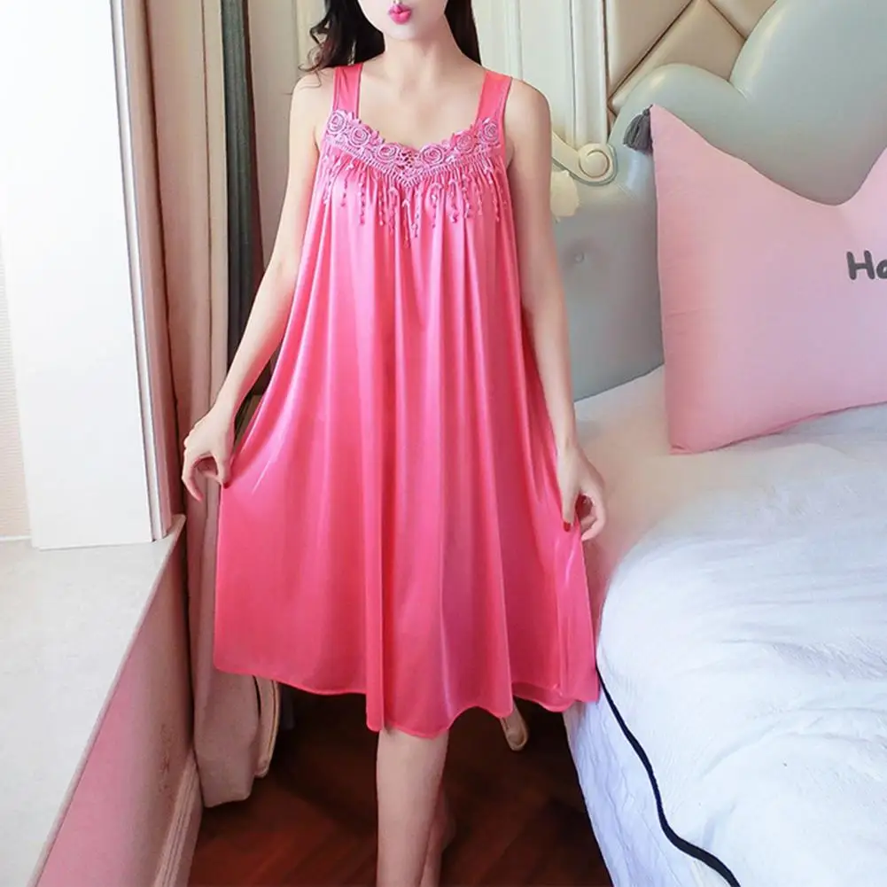 

Women Sleeping Gown All Match Lady Pajamas Pullover Great Stitching Women Nightie Great Intimacy Lady Pajamas for Bedroom