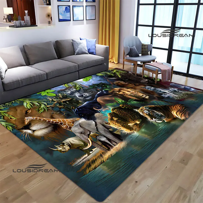 

3D ковер с животным принтом, ковер для детской комнаты, ковер для гостиной, спальни, нескользящий ковер, реквизит для фотосъемки, подарок на день рождения