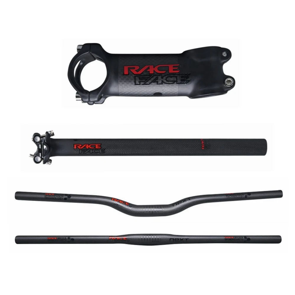 

Race Face Next Black Red Carbon Bike Mountain Bicycle Handlebar Sets Flat or Rise Handlebars + Stem + Seat Post