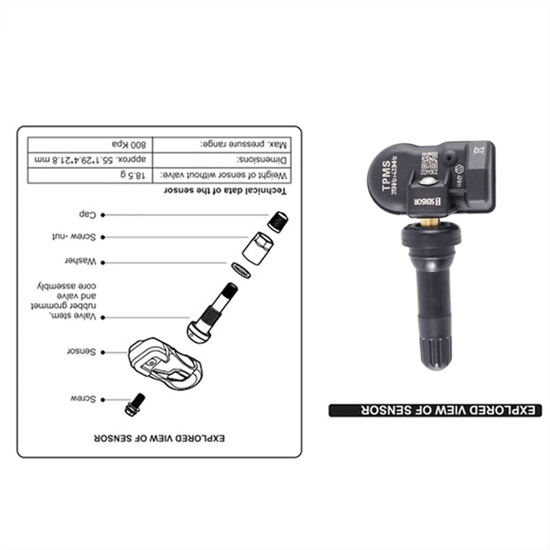 5 шт. программируемый датчик MX для Autel TS408 TS508 ITS600 315 МГц + 433 2 в 1 TPMS давления шинах