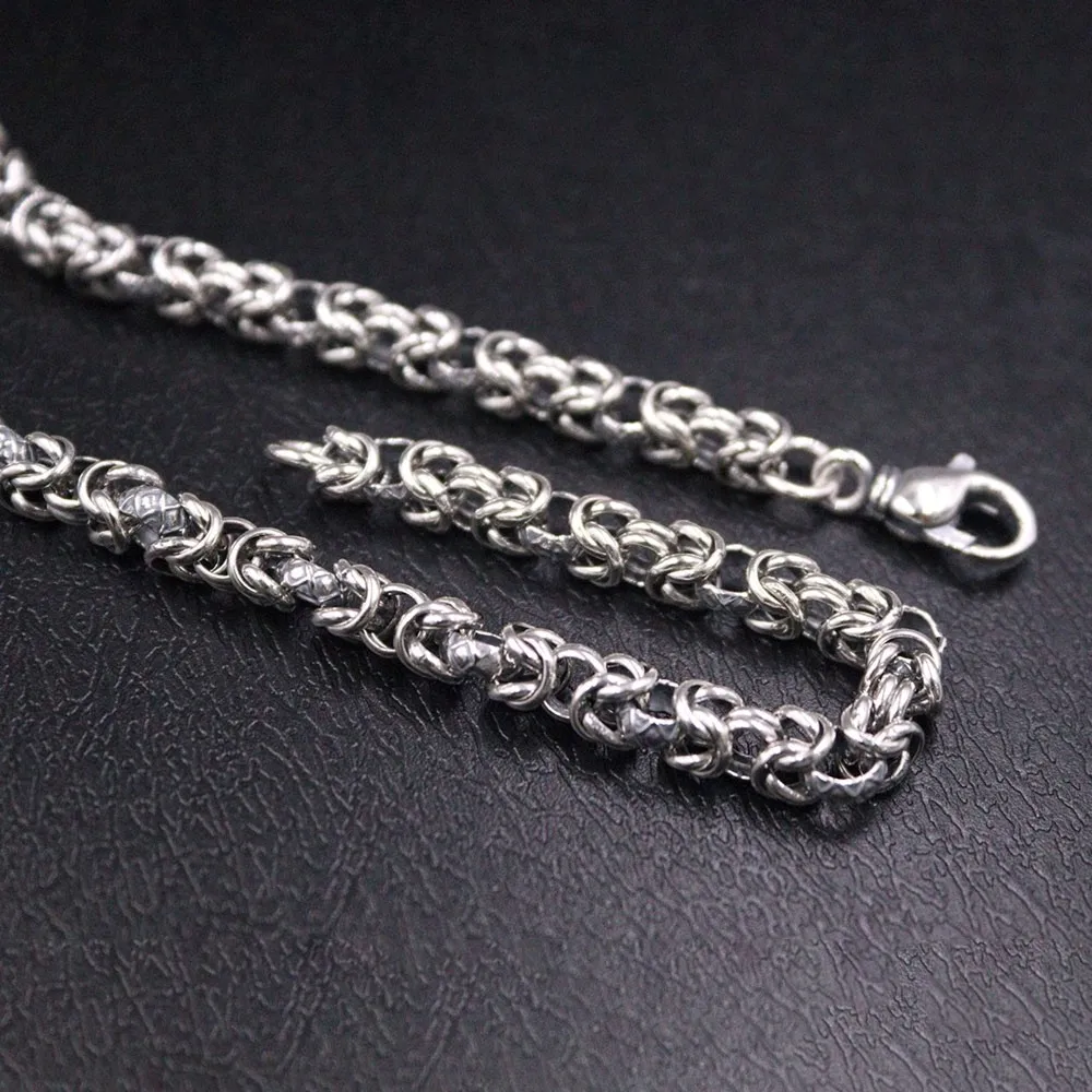 Настоящая твердая искусственная серебряная цепь для мужчин 5 мм резное