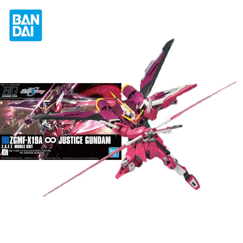 

Bandai Original GUNDAM HG Series ZGMF-X19AM JUSTICE 1/144 Anime Action Figure Assembly Model Toys Ornaments Gifts For Children