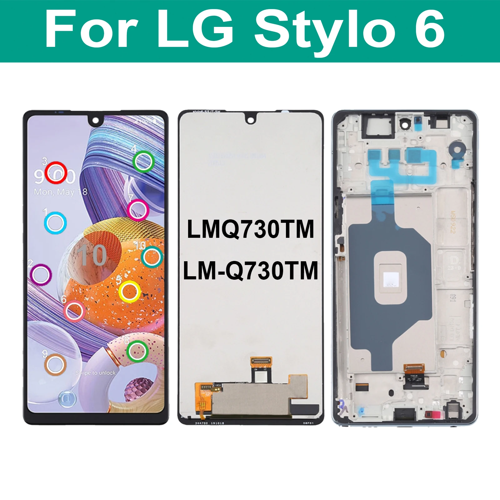 

6.8'' Original For LG Stylo 6 Stylo6 Q730 LMQ730TM LM-Q730TM LCD Display Touch Screen Digitizer Assembly