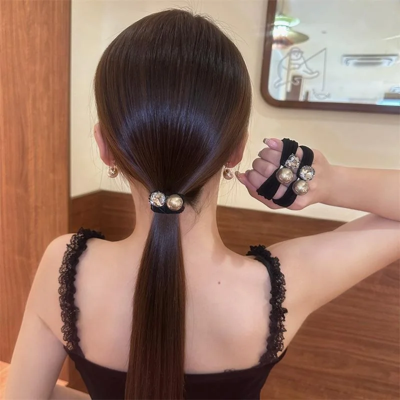 Изысканный простой низкий пучок со стразами высокая эластичность прочный хвост