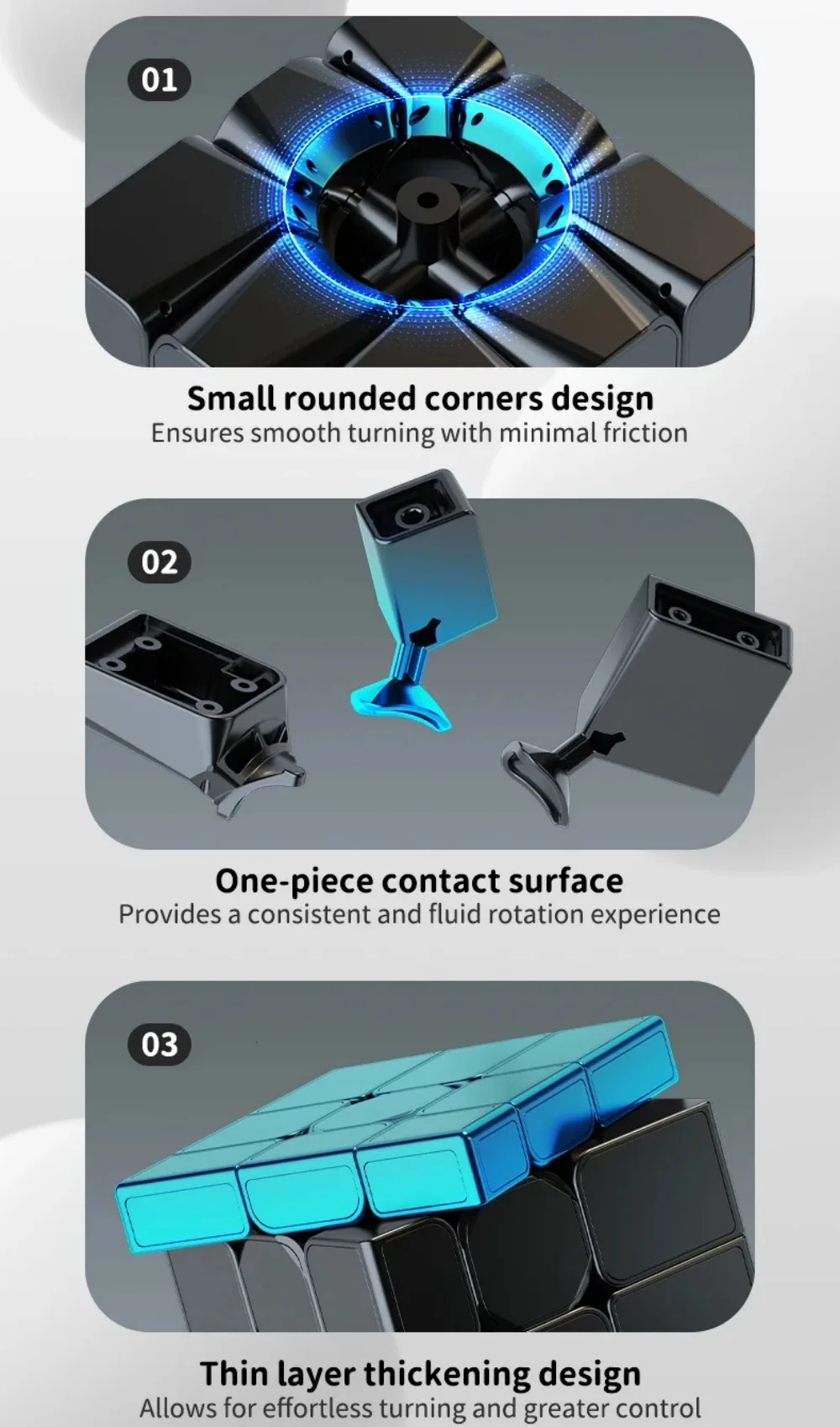Магнитный Волшебный куб QiYi с зеркальным покрытием из фарфора 3x3 пазл