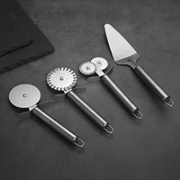 4 patterns stainless steel pizza cutter single double roller pizza knife cutter pastry crimper pizza tools kitchen accessories