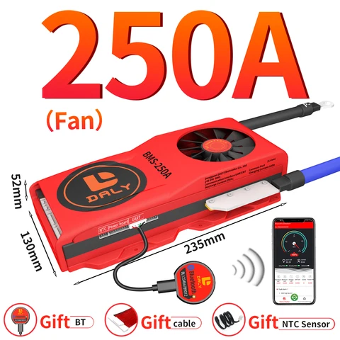 Daly Smart BMS Fan 150A Литиево-ионный аккумулятор 18650