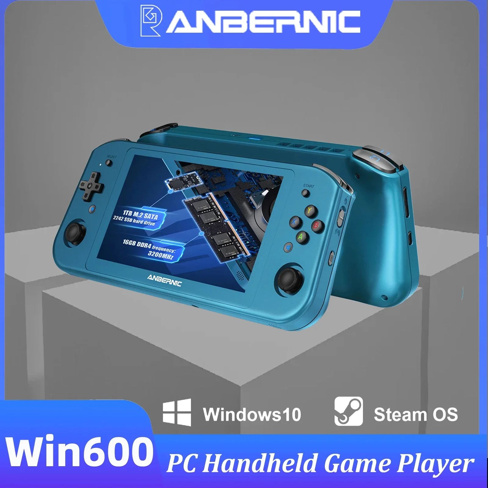 

2023 Anbernic Win600 Handheld Game5.94-INCH 3020e Steam Deck Console Portable PC Pocket Mini Laptop Win10/Steam OS System AMD