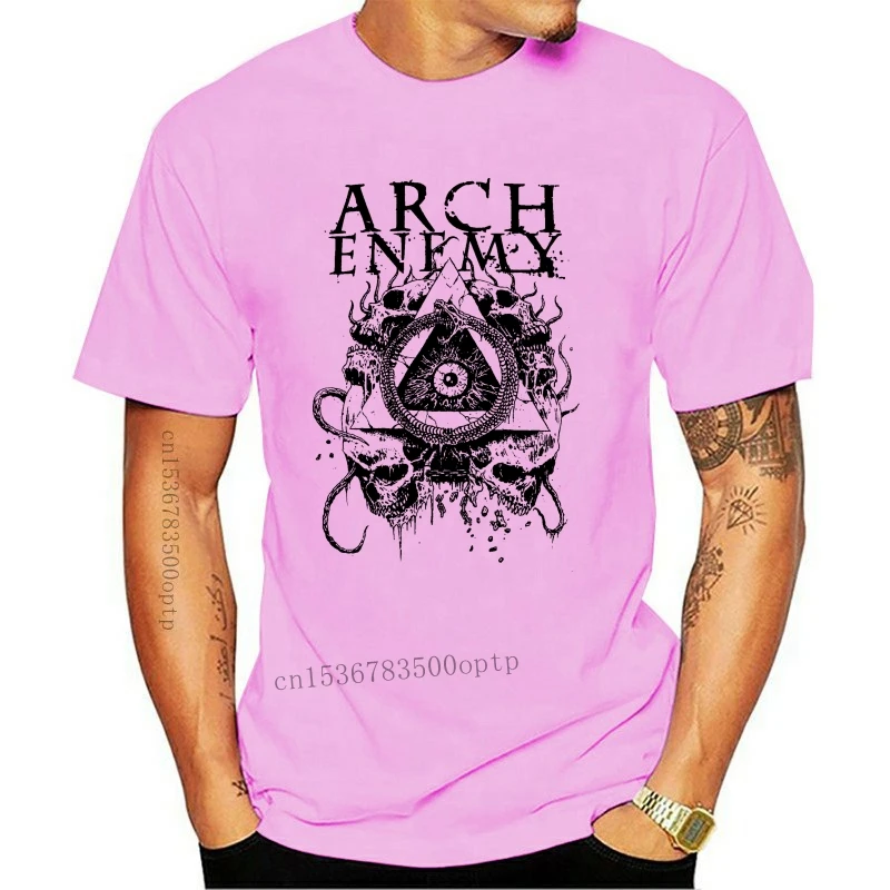 

Camiseta gris de la pirámide del arco Enemy, camiseta de Metal, ropa de calle auténtica, camiseta informal